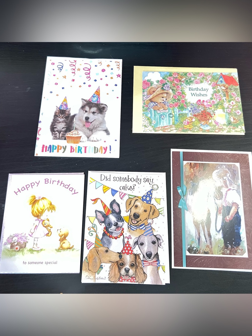 Vintage 9 Birthday Card Lot: Younger Person Birthday Card Lot